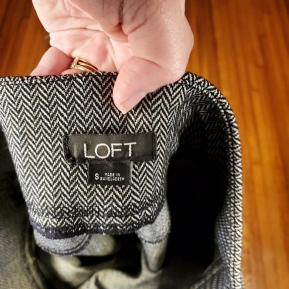 Loft Black White Ponte Leggings Herringbone Preppy Neutral Lounge Pants Casual S - Picture 4 of 5